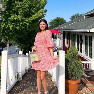 Gingham Puff Sleeve Dress